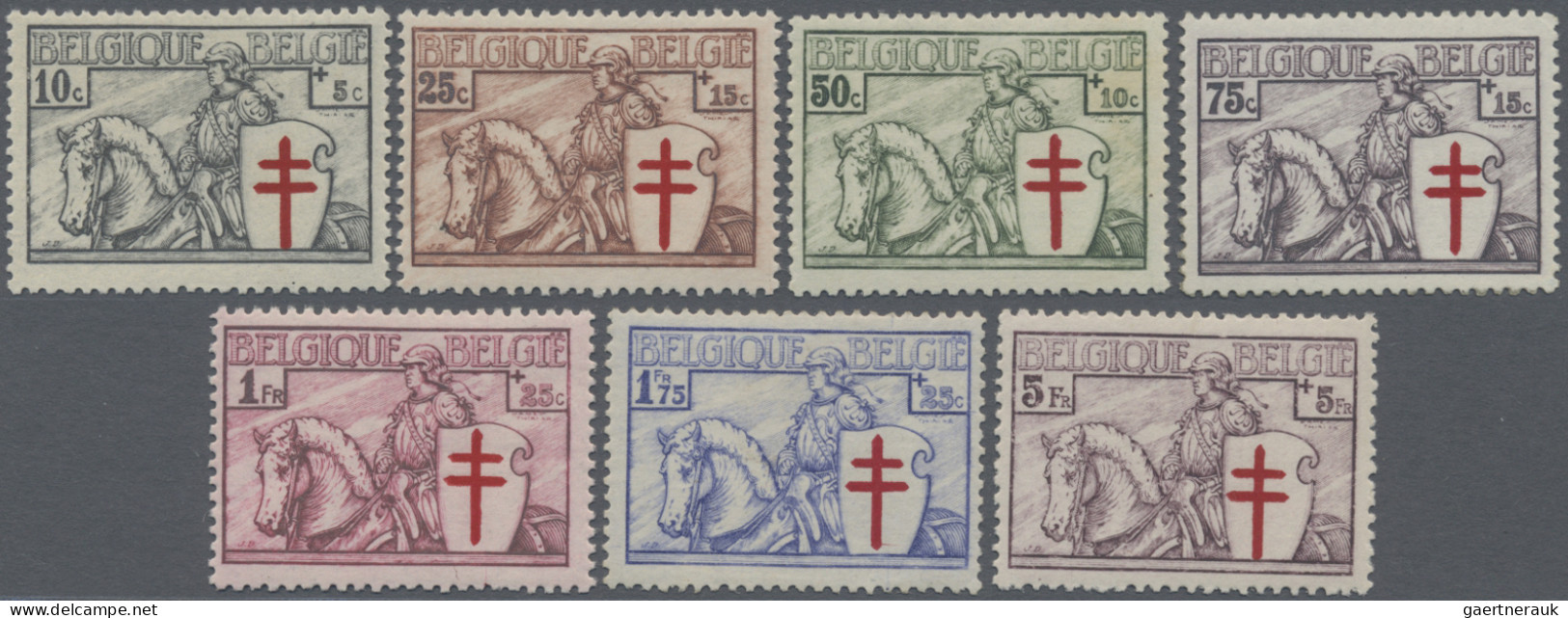 Belgium: 1934, Tuberculosis Semipostals, Complete Set Of 7 Values, Mnh. - Unused Stamps