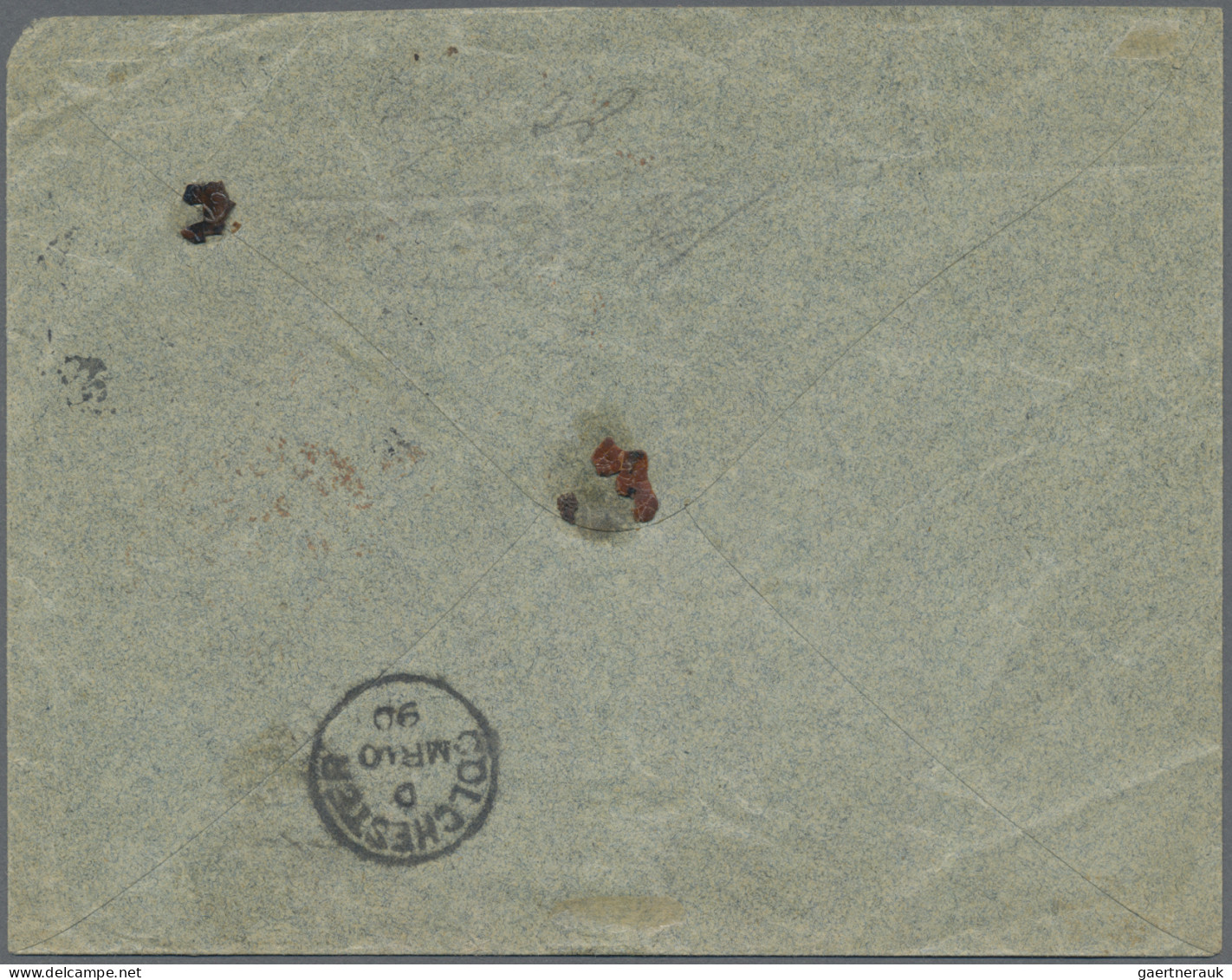 Bulgaria: 1882, Lion 50st. Blue/orange, Single Franking On Registered Cover From - Cartas & Documentos