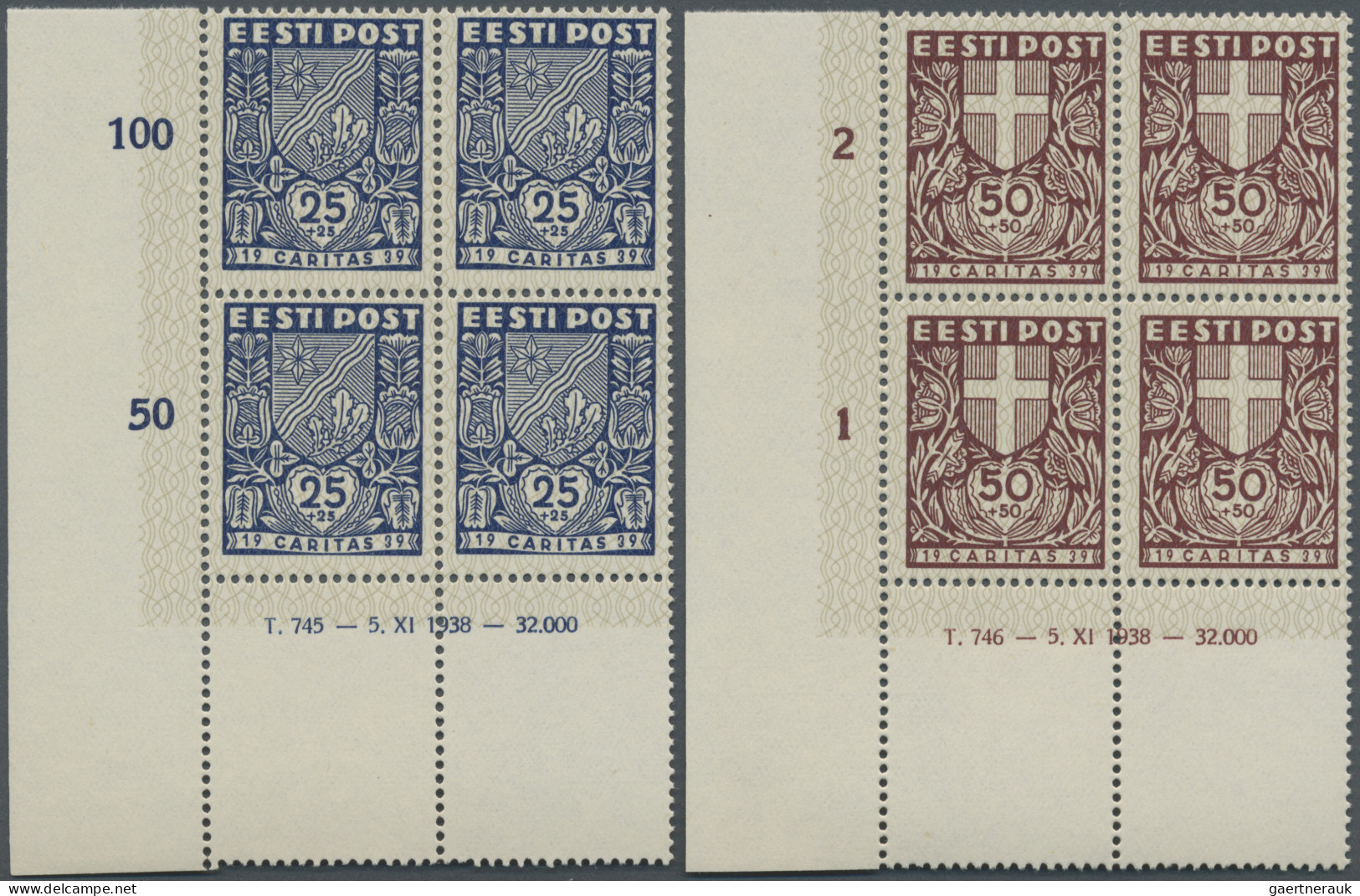 Estonia: 1939, Wappen Der Kreise (I), Kpl. Satz (4 Werte) In Postfrischen ER-4er - Estonie