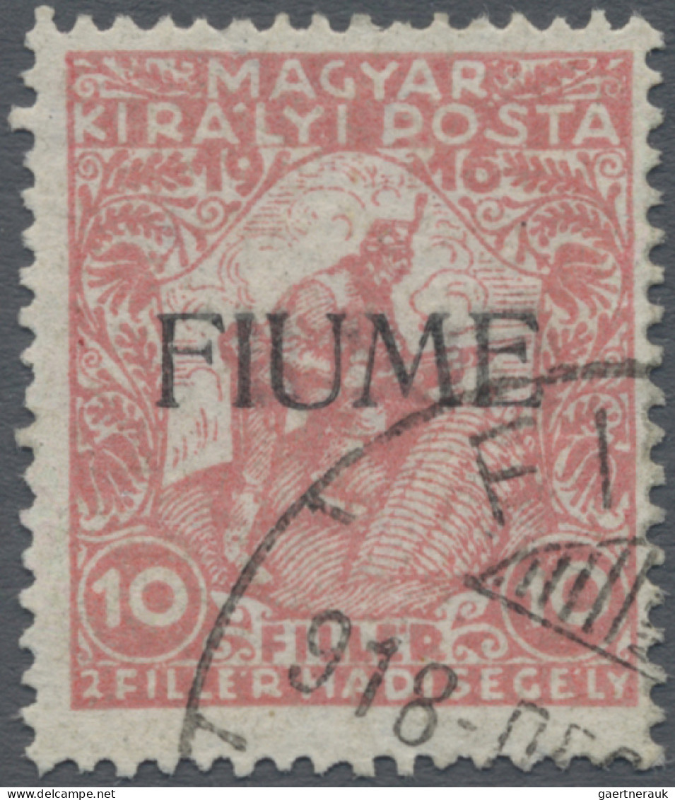 Fiume: 1918, 10 (+2) Filler Rose (instead Of Red Or Carmine), One Of The Recentl - Fiume