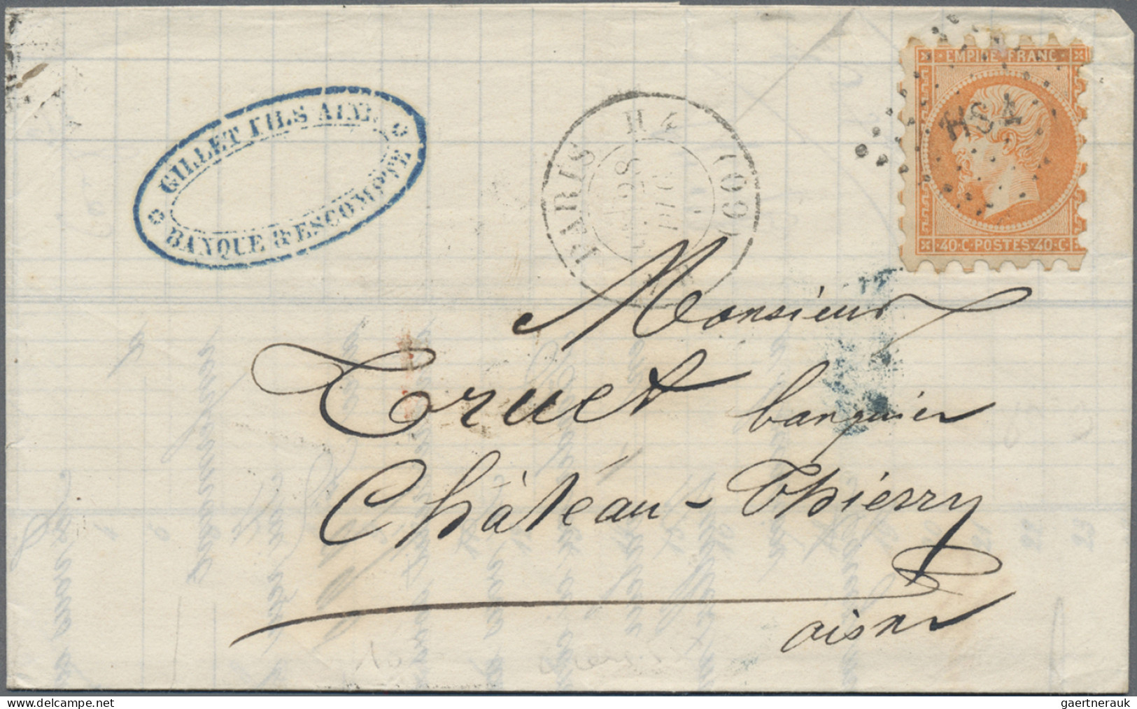 France: 1862, Empire Nd 40c. Orange With Private Perforation "piquage Susse", Si - Covers & Documents