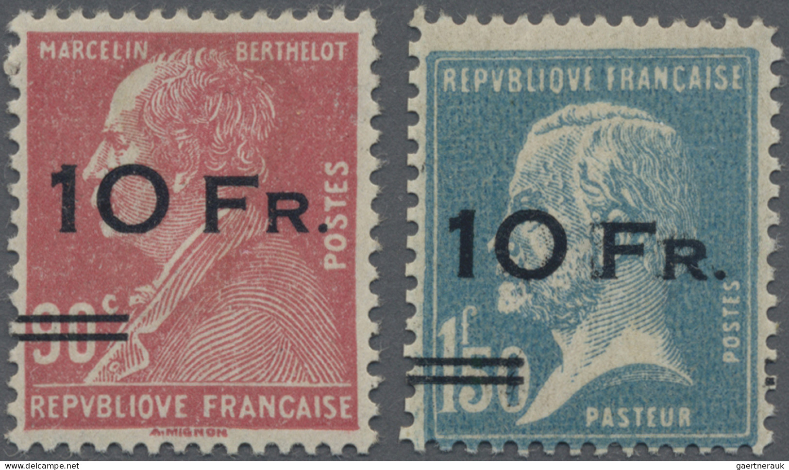 France: 1928, Airmail "Ile De France" 10fr. On 90c. Lilac-rose And 10fr. On 1.50 - Ongebruikt