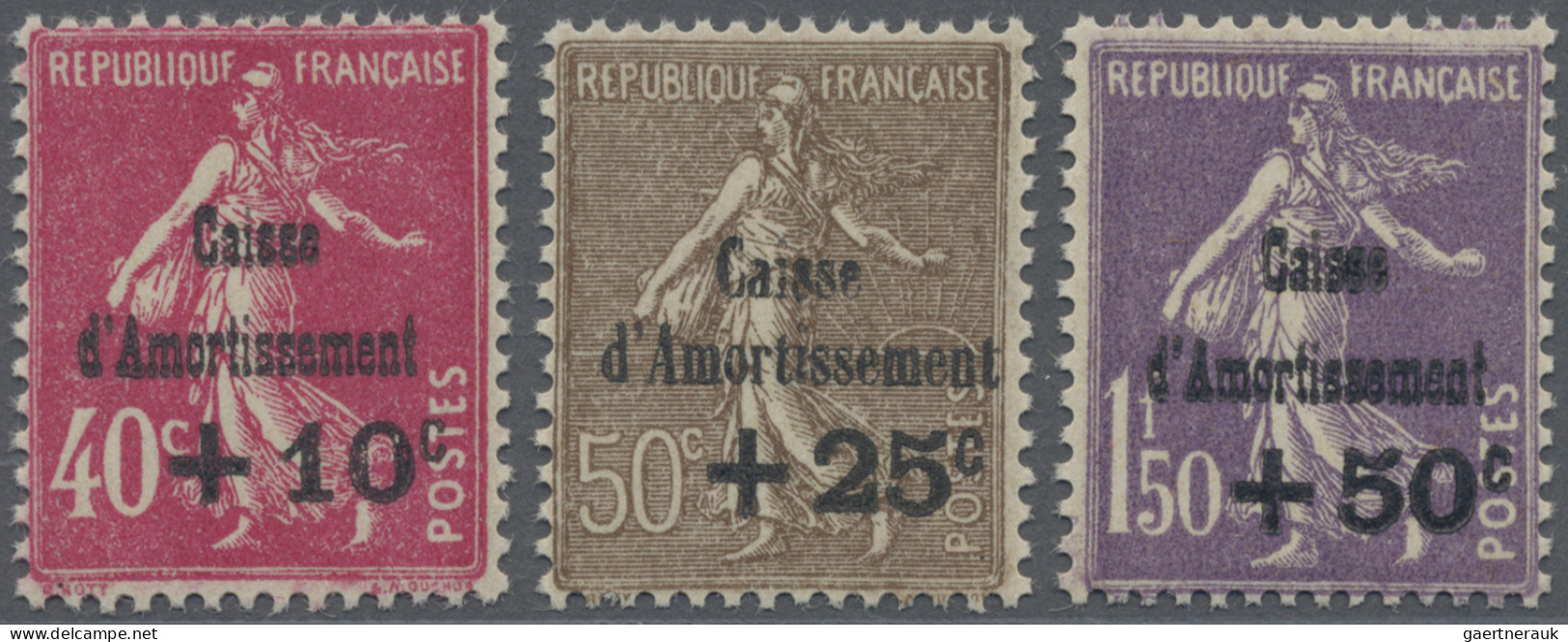 France: 1930, Staatsschuldentilgungskasse, Freimarken In Farbänderung Mit Aufdru - Neufs