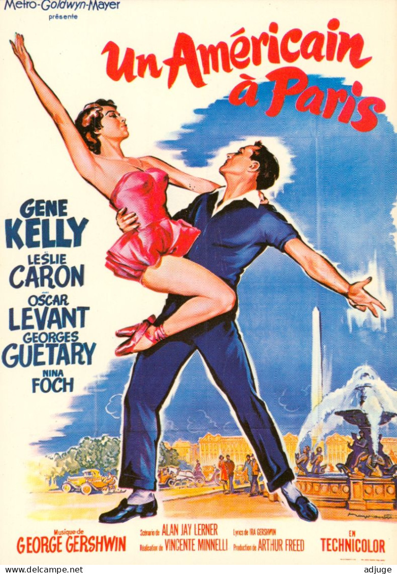 CPM* Fim " Un Américain à Paris" Gene Kelly, Leslie Caron, Musique De Georges Gershwin Vincente Minelli  Affiche Vintage - Plakate Auf Karten