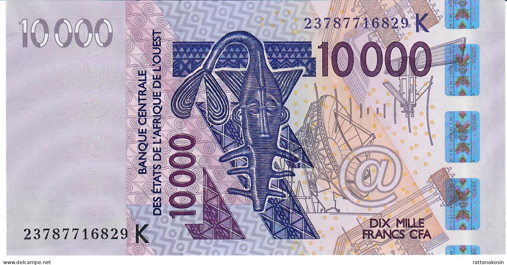 W.A.S. SENEGAL P718Kw 10000 Or 10.000FRANCS (20)23 Signature 46  UNC. - États D'Afrique De L'Ouest