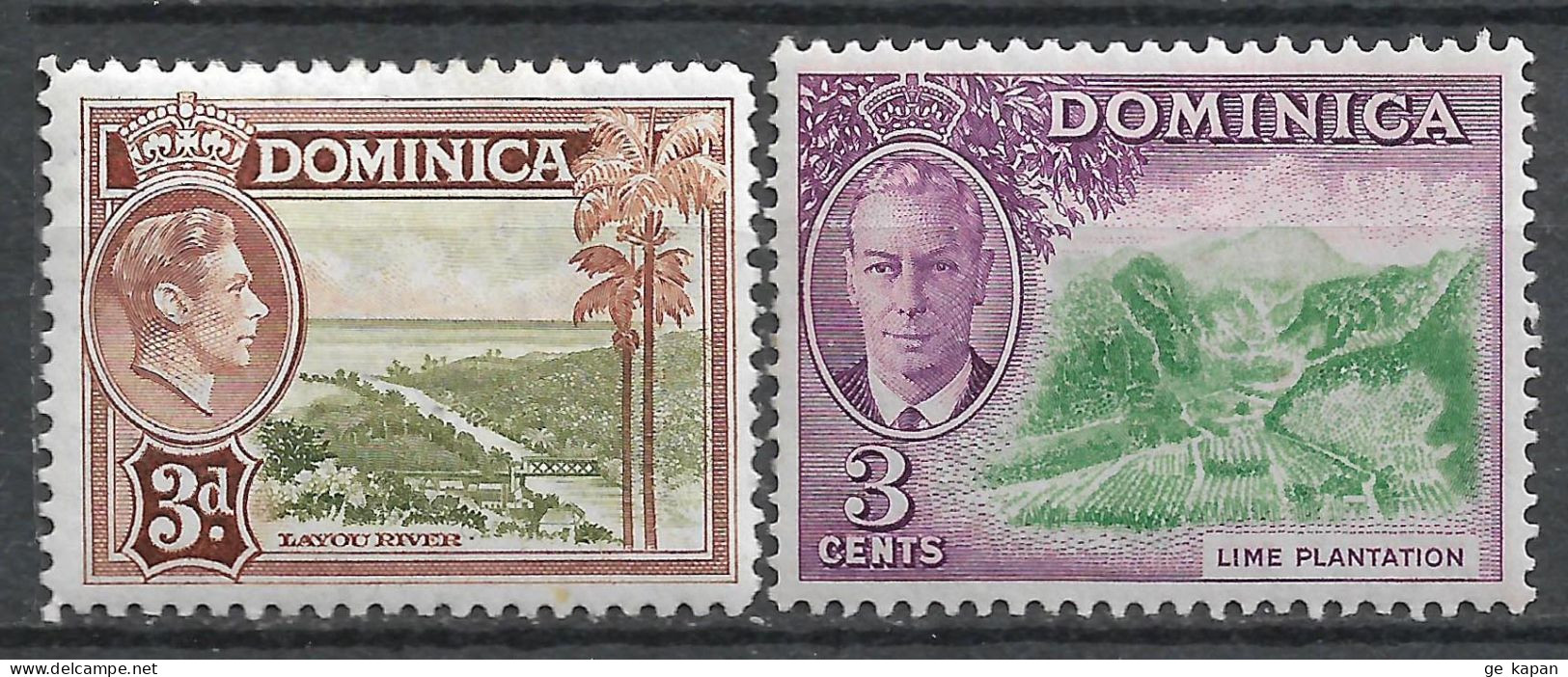 1942,1951 DOMINICA Set Of 2 MLH STAMPS (Michel # 98,121) CV €2.30 - Dominica (...-1978)