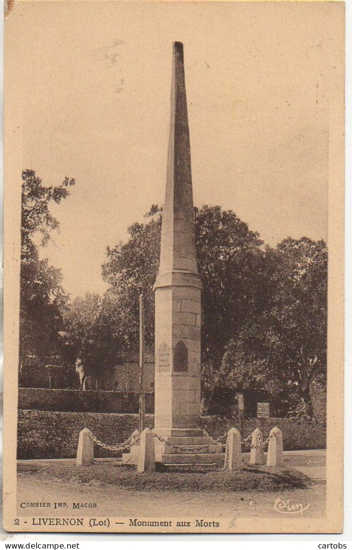 46  LIVERNON   Monument Aux Morts - Livernon