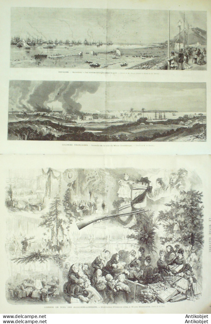 Le Monde Illustré 1874 N°873 Espagne Barcelone Tolosa Guadeloupe Moule - 1850 - 1899