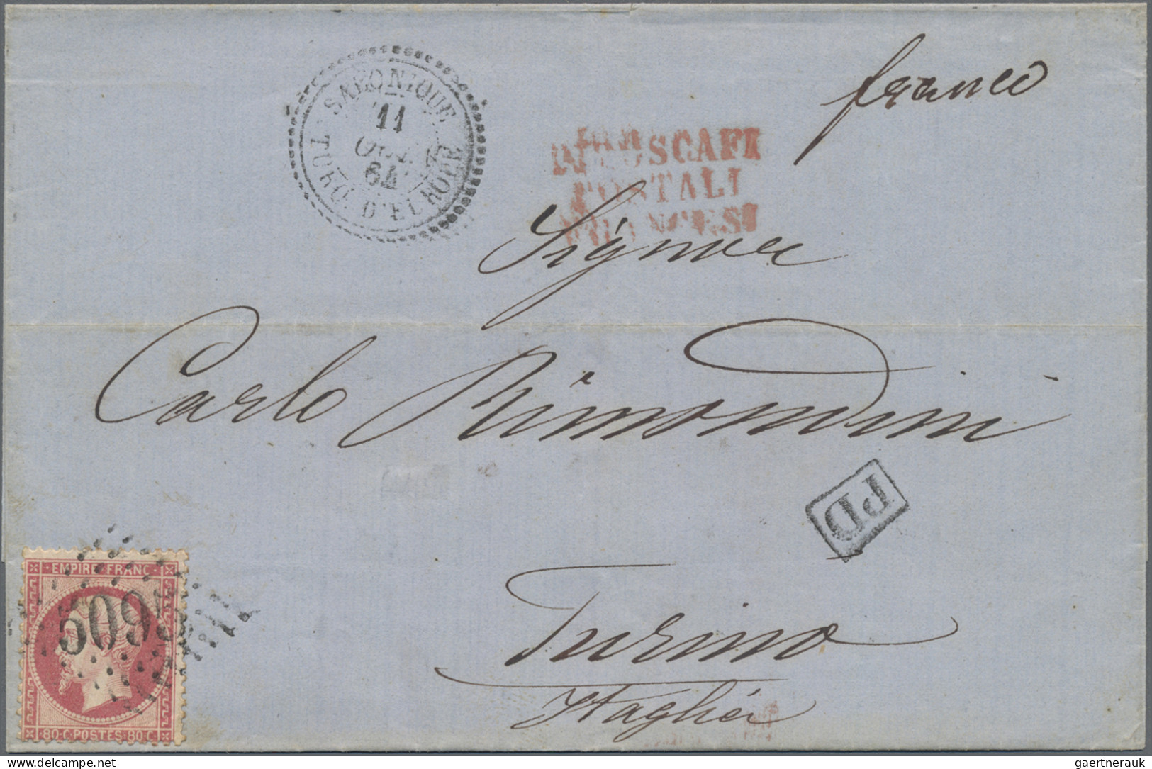 French Post Offices In The Levant: 1864/1870 Three Letters/covers From/to French - Altri & Non Classificati