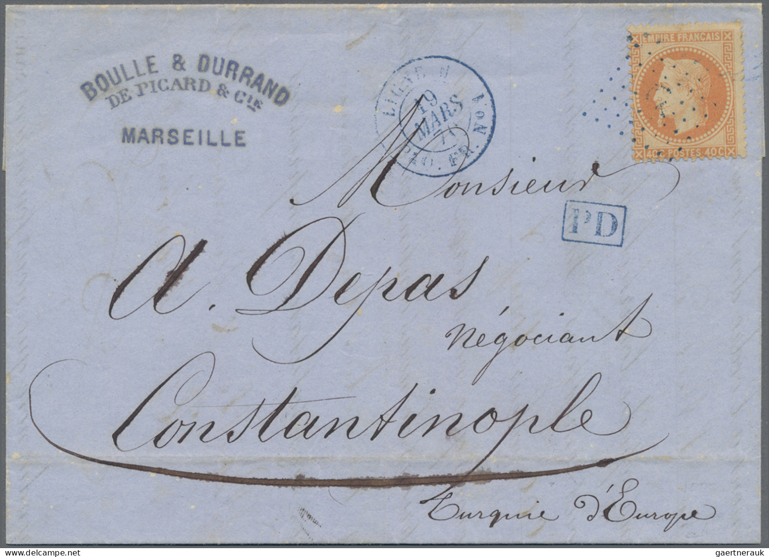 French Post Offices In The Levant: 1864/1870 Three Letters/covers From/to French - Altri & Non Classificati