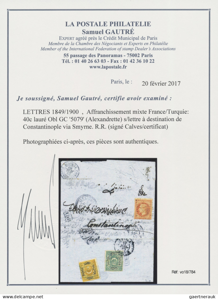 French Post Offices In The Levant: 1869 Entire Letter From Alexandrette To Const - Autres & Non Classés