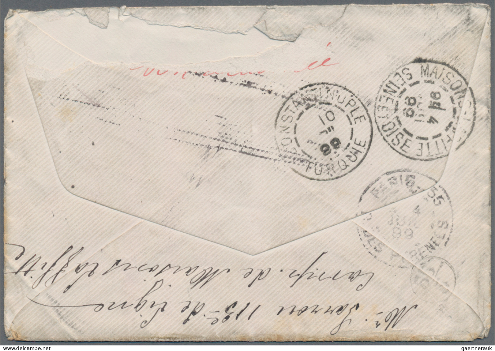 French Post Offices In The Levant: 1899 Cover From Paris To Constantinople And B - Other & Unclassified