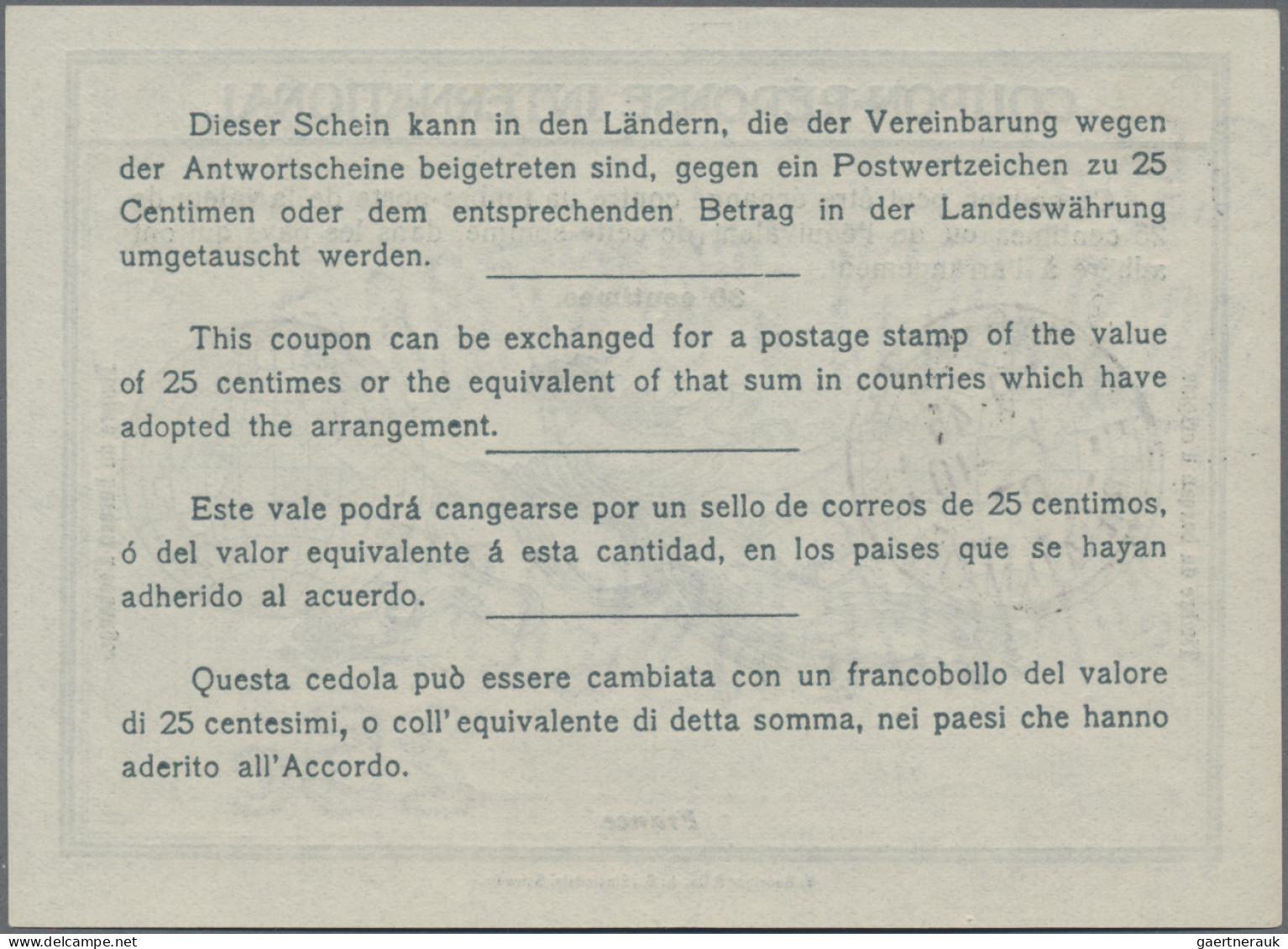 France - Postal Stationery: 1907 Intern. Reply Coupon "Rome" 30c. With FIRST DAY - Sonstige & Ohne Zuordnung