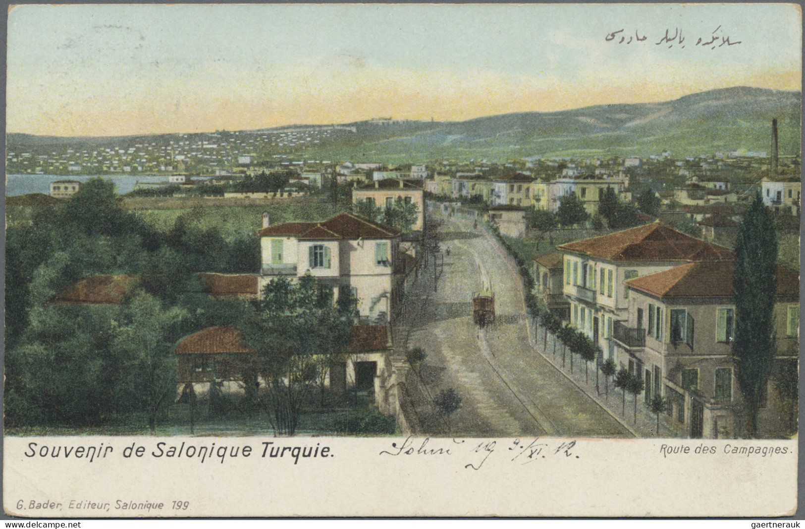 Greece: 1912 Ca.: Two Picture Postcards To Austria With Turkisk Adhesives, With - Briefe U. Dokumente