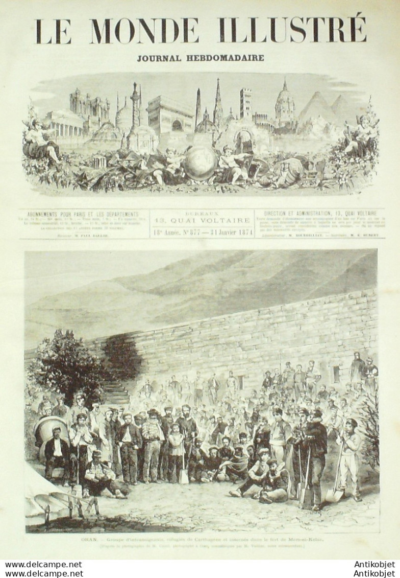 Le Monde Illustré 1874 N°877 Russie St-Pétersbourg Algérie Mers-el-Kébir Allemagne Cologne - 1850 - 1899
