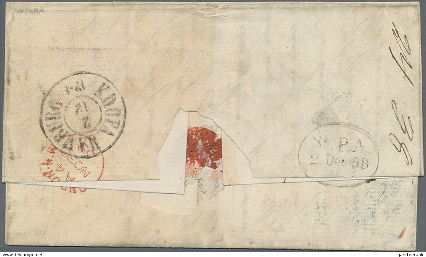 Great Britain: 1858, Entire Folded Letter From "Manchester No. 30 1858" To Chris - Briefe U. Dokumente