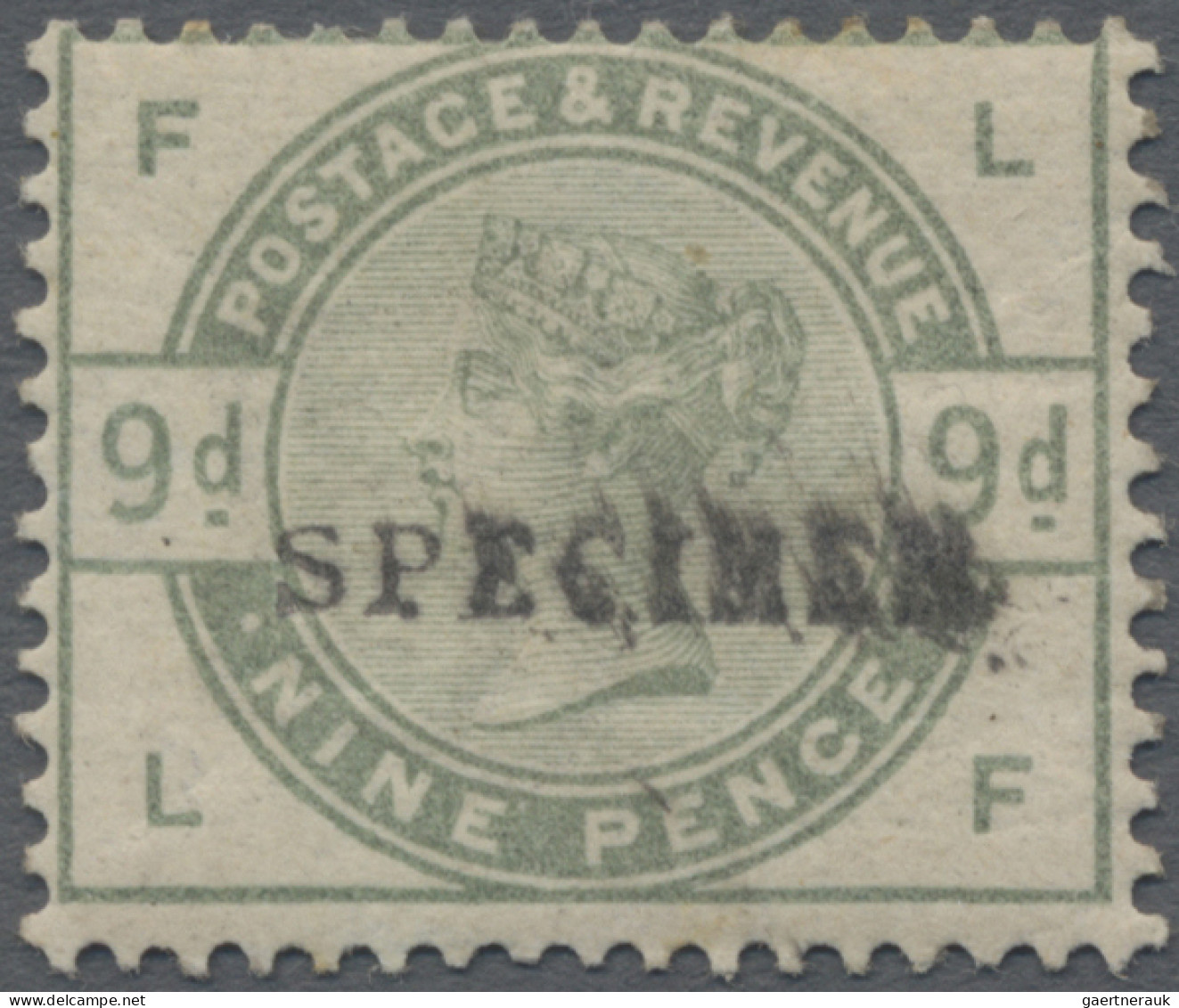 Great Britain: 1883, 9d. Dull Green With SPECIMEN Surcharge, Fresh Colour, Well - Neufs