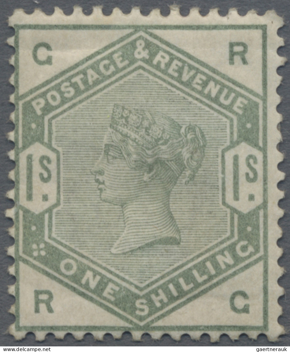 Great Britain: 1883, 1s. Dull Green, Fresh Colour, Well Perforated, Mint With Pa - Ongebruikt