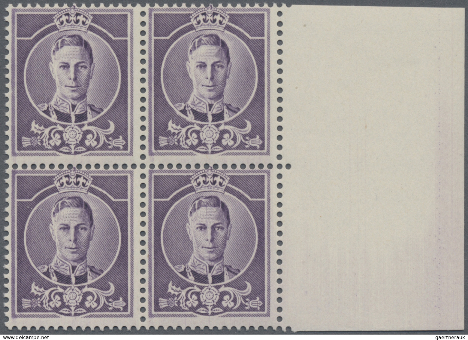 Great Britain: 1937 'KGVI.' ESSAY In Violet & With No Value Expressed, Right Han - Ungebraucht
