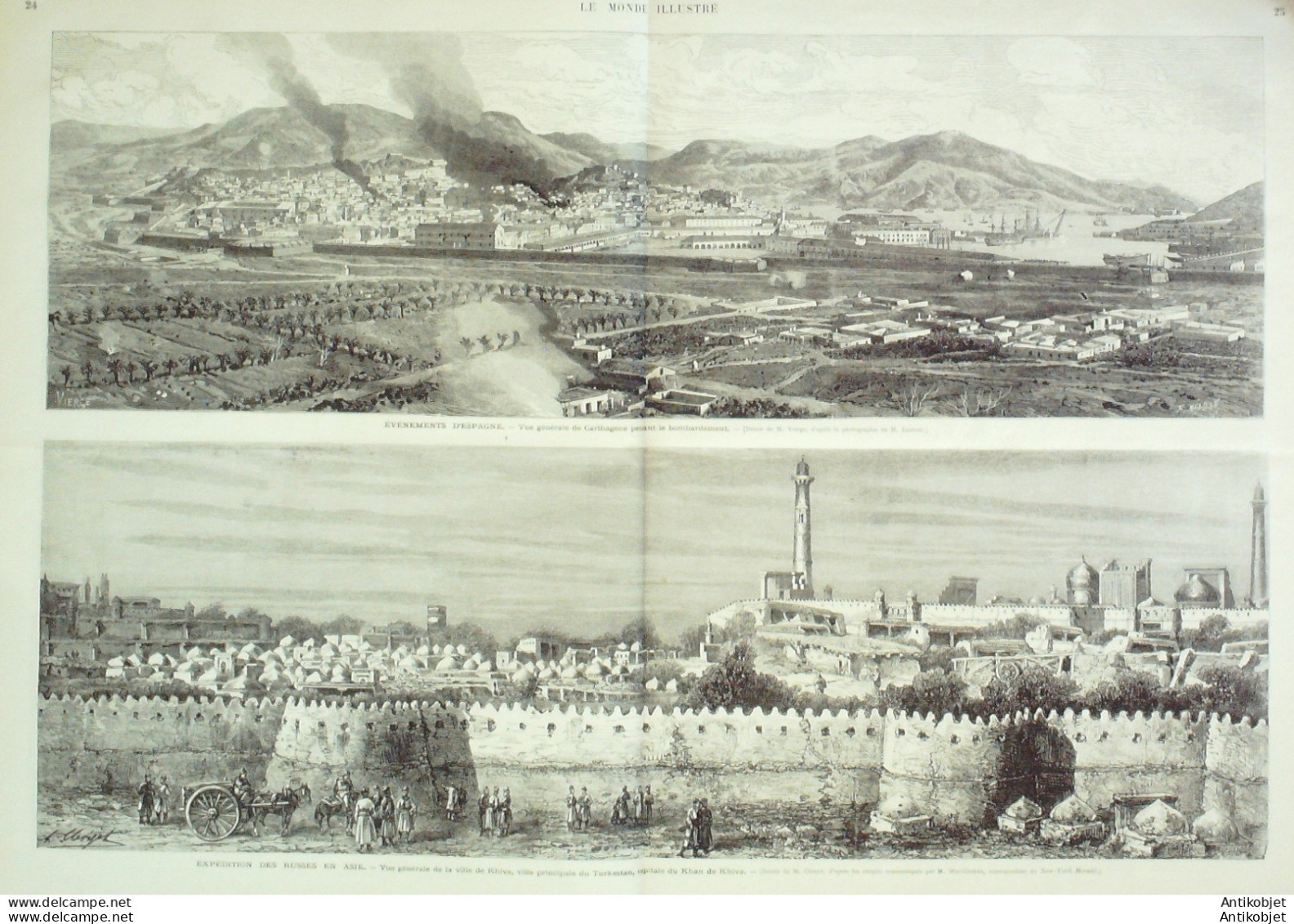 Le Monde Illustré 1874 N°874 Espagne Madrid Carthagène Ouzbékistan Khiva Turkestan - 1850 - 1899