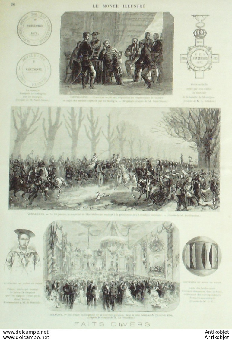 Le Monde Illustré 1874 N°874 Espagne Madrid Carthagène Ouzbékistan Khiva Turkestan - 1850 - 1899