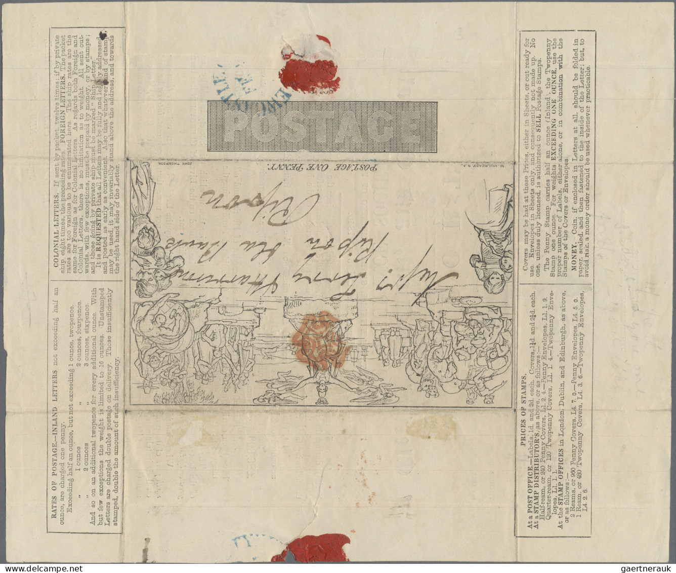Great Britain - Postal Stationary: 1840, Mulready Lettersheet 1d. Black With Pri - 1840 Enveloppes Mulready