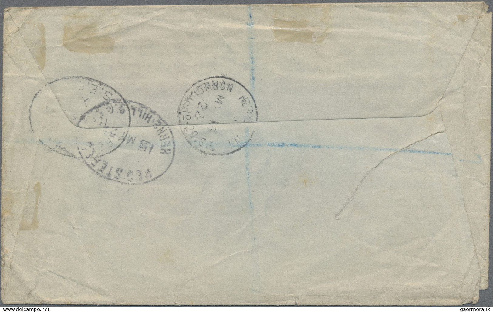 Great Britain - Postal Stationary: 1922 Registered Cover From Herne Hill To Joha - Autres