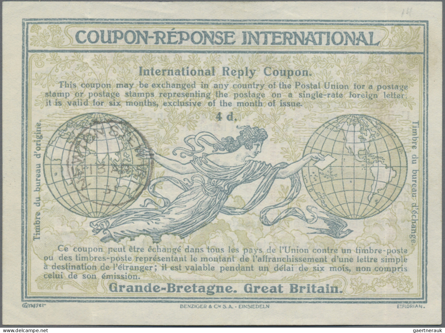 Ireland - Postal Stationery: 1931 Intern. Reply Coupon "Rome" 4d. With "NEWTON S - Ganzsachen