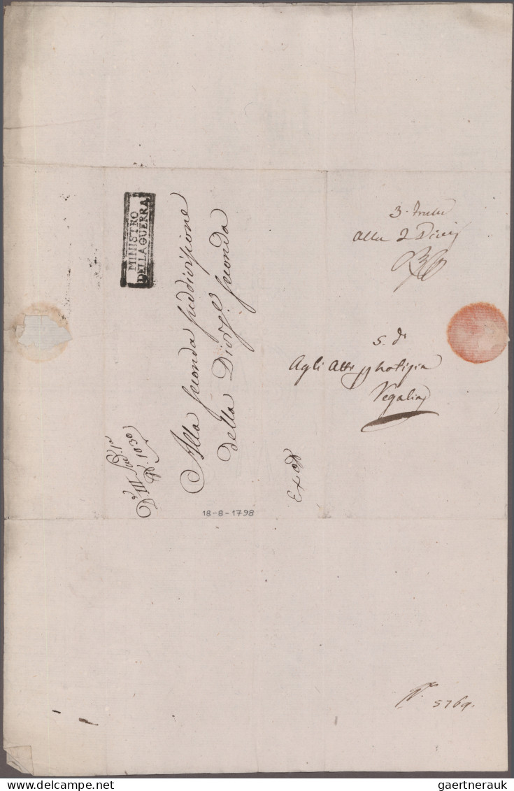 Italy -  Pre Adhesives  / Stampless Covers: 1798/1801 (ca), Three Folded Letters - 1. ...-1850 Prephilately