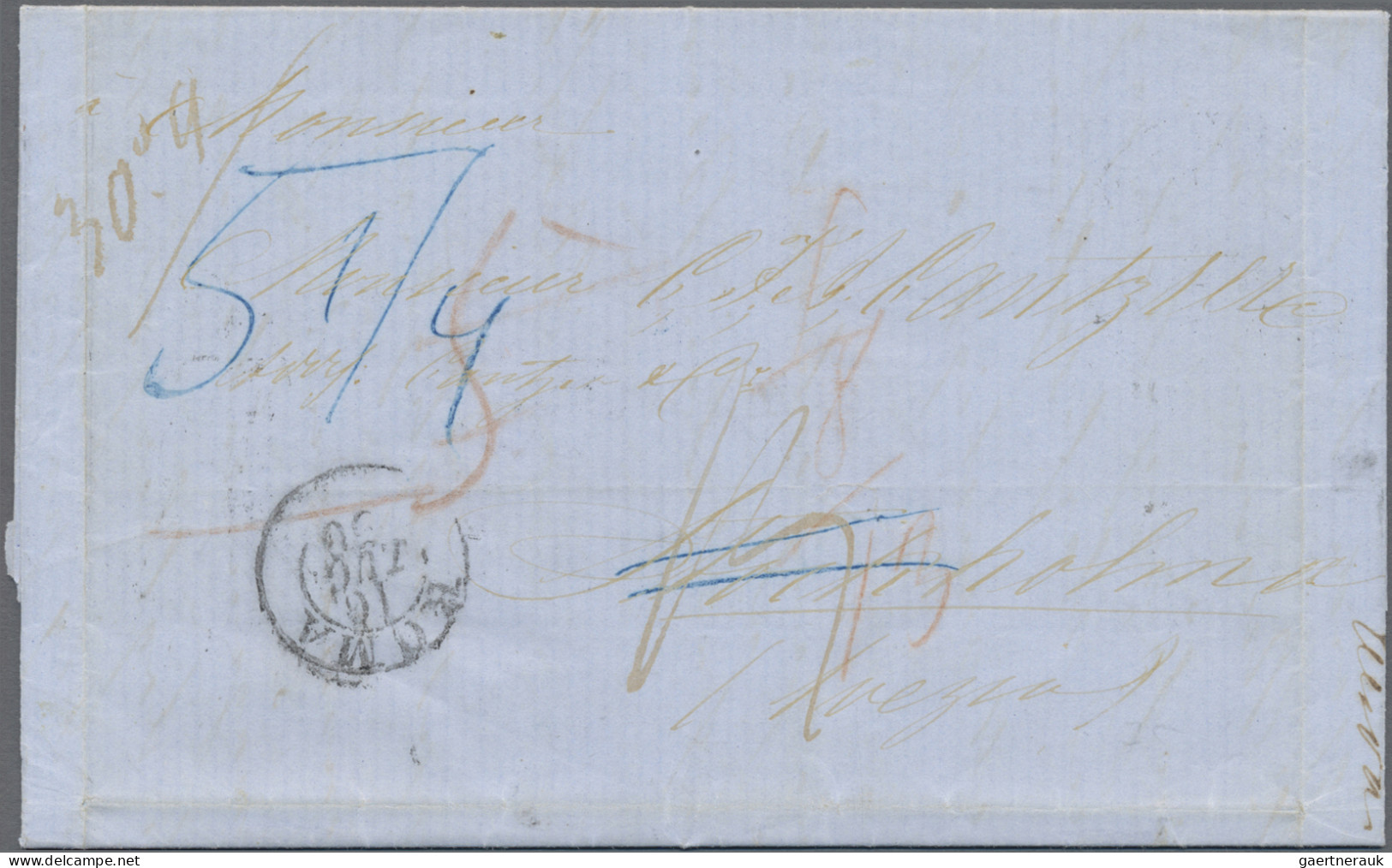 Italy -  Pre Adhesives  / Stampless Covers: 1856 (Roma - Vienna - Berlin - Lübec - 1. ...-1850 Prephilately