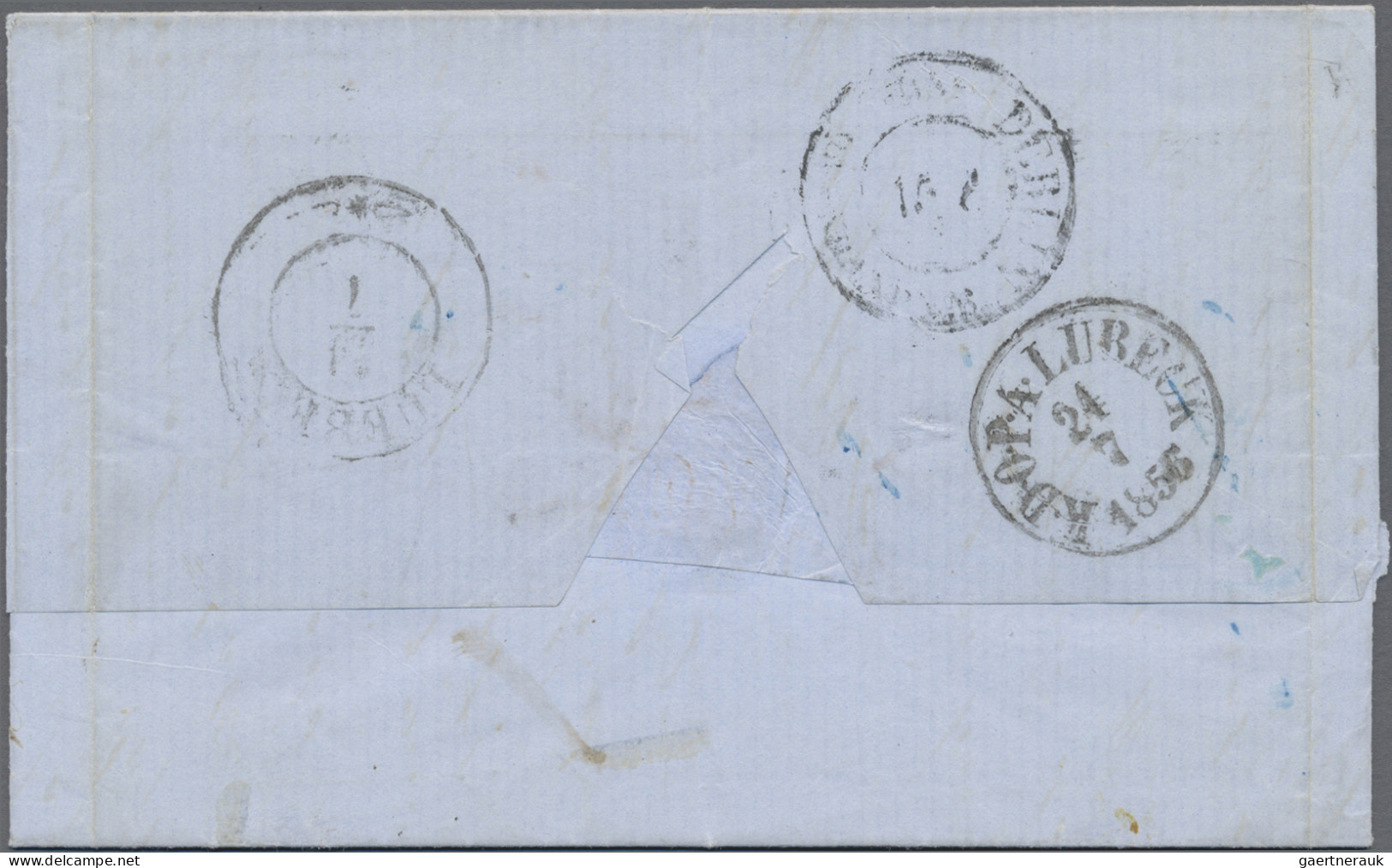 Italy -  Pre Adhesives  / Stampless Covers: 1856 (Roma - Vienna - Berlin - Lübec - 1. ...-1850 Prephilately