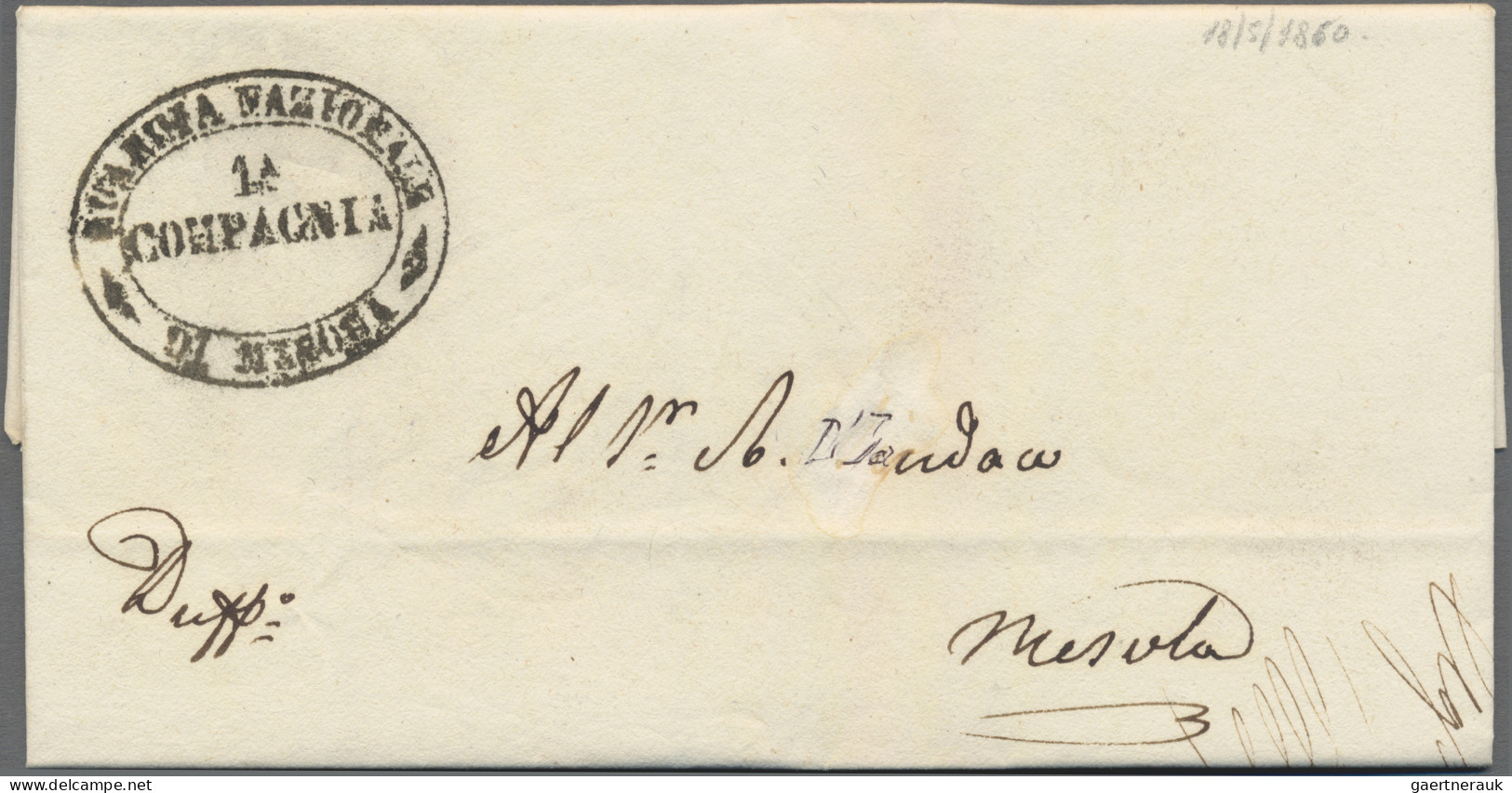 Italy -  Pre Adhesives  / Stampless Covers: 1860, Emilia, Provisional Government - 1. ...-1850 Prephilately