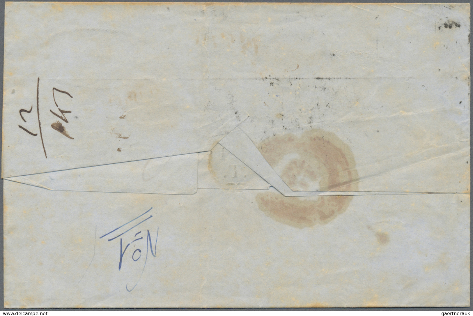 Italian States - Papal State: 1852, Four Covers From The First Issue: A) 5 Baj R - Estados Pontificados