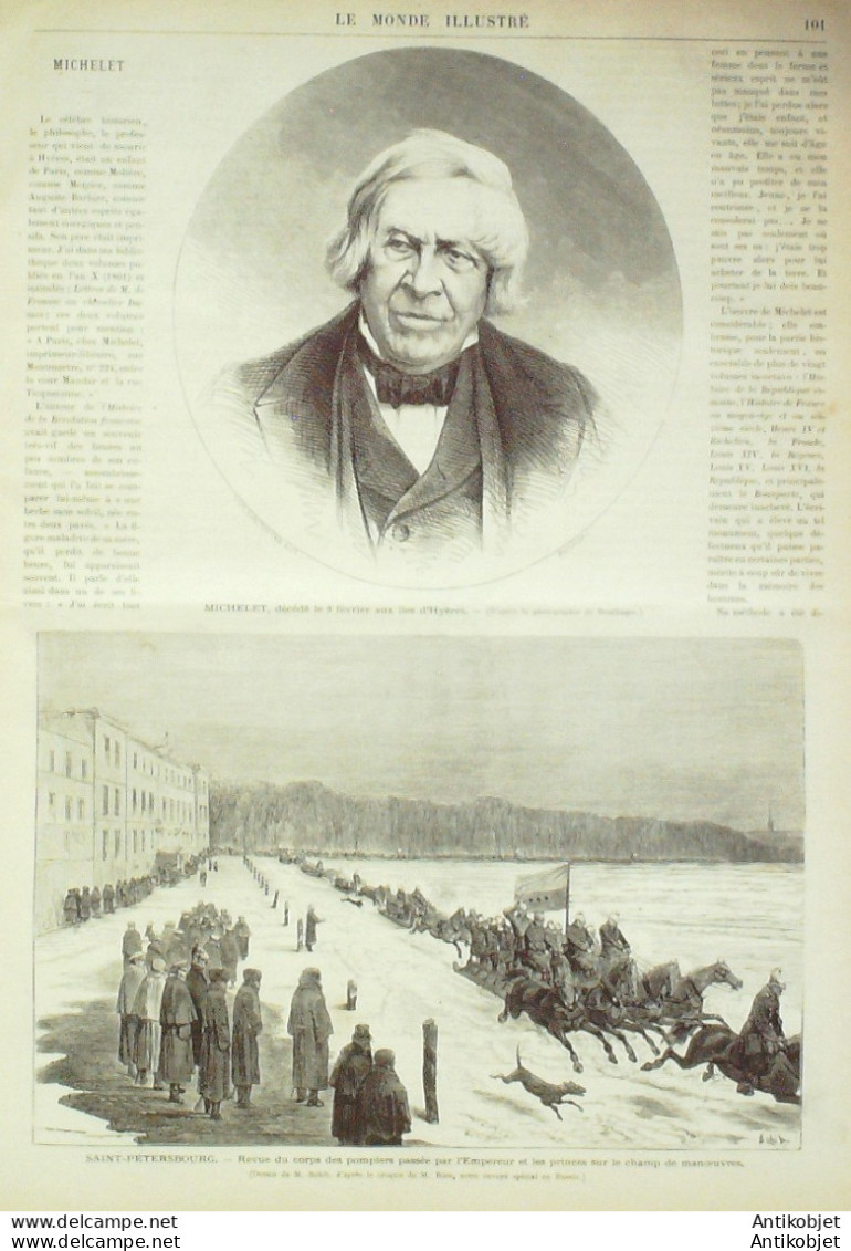 Le Monde Illustré 1874 N°879 Le Havre (76) Tramways Inauguration Russie St-Pétersbourg - 1850 - 1899