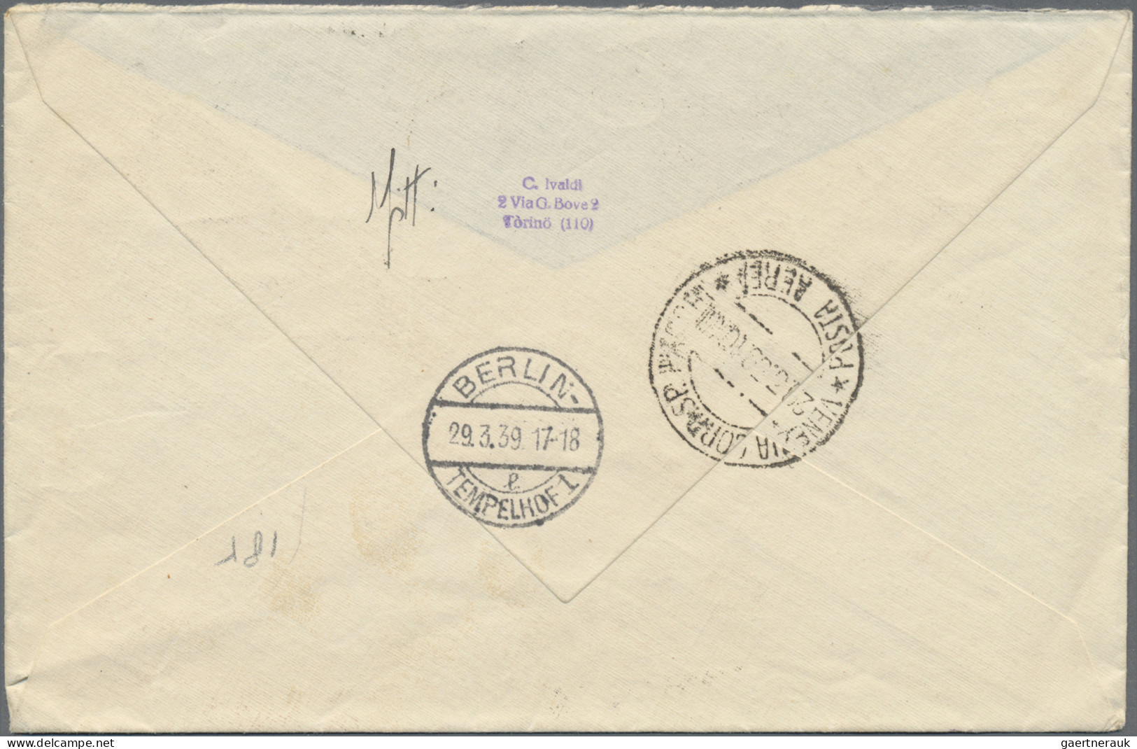 Italy: 1930, Airmail 80c. Orange, Three Copies On Airmail Cover From "TORINO 28. - Marcophilia