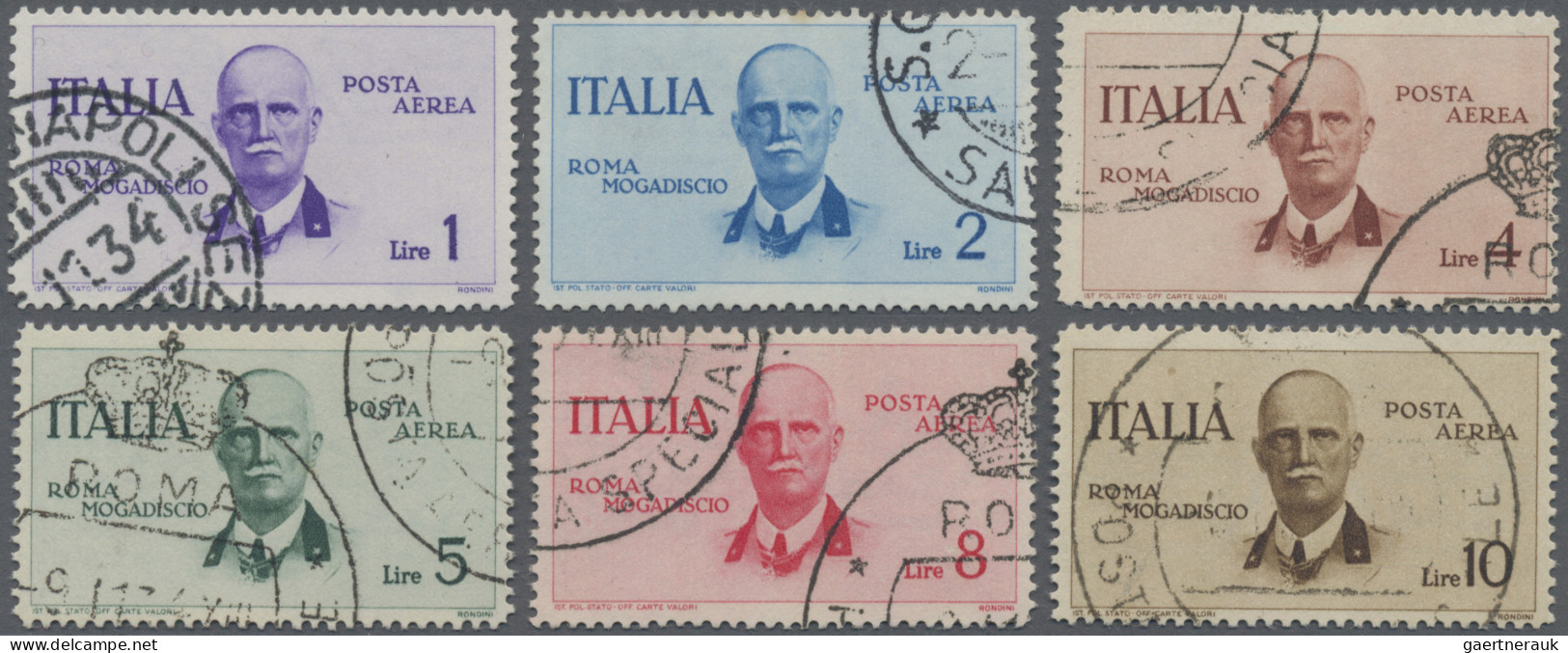 Italy: 1934, Airmails For The Visit Of King Victor Emanuel III In Mogadiscu, Com - Oblitérés