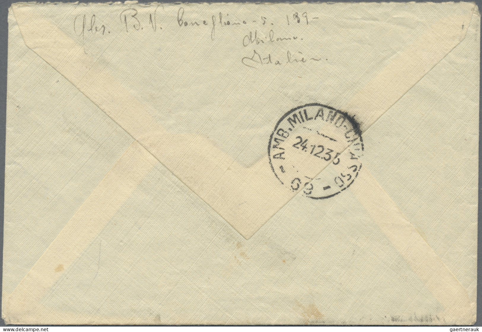 Italy: 1935, Airmail Exhibition 1.25l. "Leonardo Da Vinci" (corner Fault) In Com - Poststempel