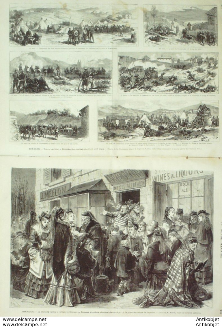 Le Monde Illustré 1874 N°888 Etats-Unis Chicago Espagne Guerre Carliste Egypte Caire Qasr-el-Ali - 1850 - 1899