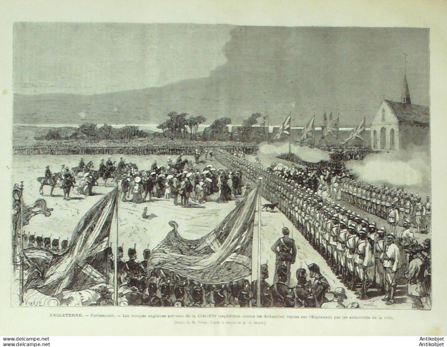 Le Monde Illustré 1874 N°887  Angleterre Portsmouth Sarmatian Espagne Somorrostro - 1850 - 1899