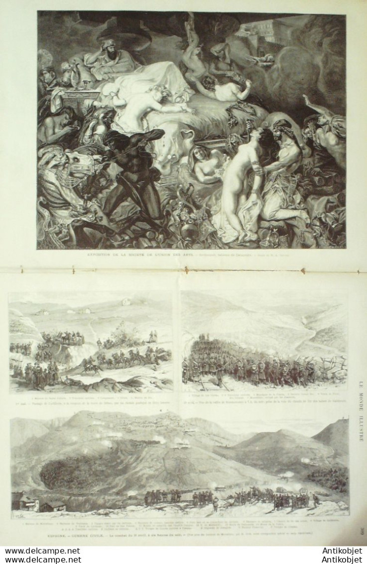 Le Monde Illustré 1874 N°892 Mulhouse (68) Espagne San Pedro Abanto Guerre Carliste - 1850 - 1899