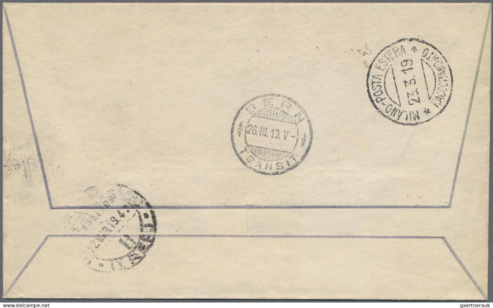Italy: 1919, Group Of 4 Registered Covers: 10 C Rose And 2 X 25 C Blue, Tied By - Trentino & Triest