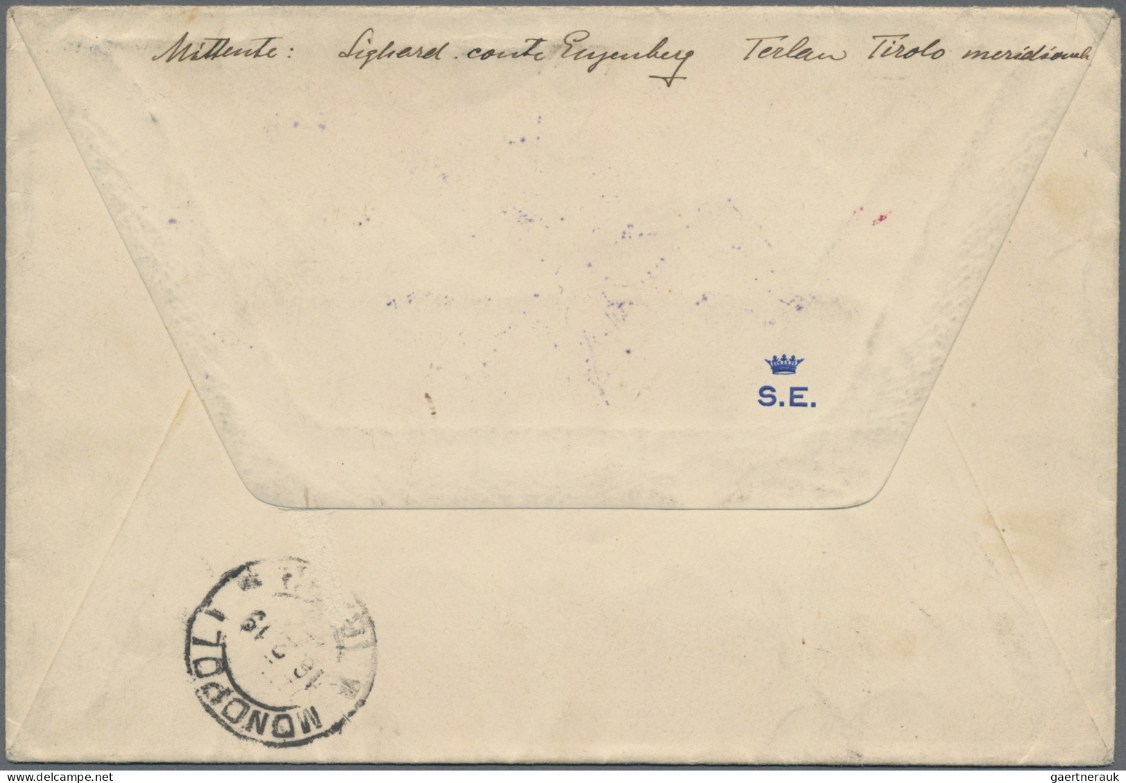 Italy: 1919, group of 4 registered covers: 10 C rose and 2 x 25 C blue, tied by