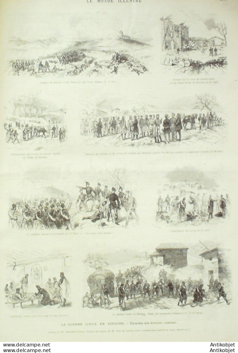 Le Monde Illustré 1874 N°890 Angleterre Westminster Dr Livingston Espagne Guerre Civile Amiens (80) - 1850 - 1899
