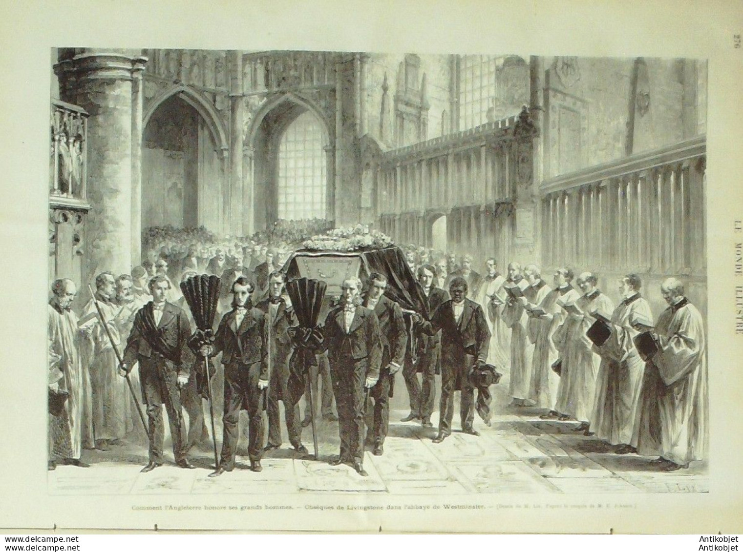 Le Monde Illustré 1874 N°890 Angleterre Westminster Dr Livingston Espagne Guerre Civile Amiens (80) - 1850 - 1899