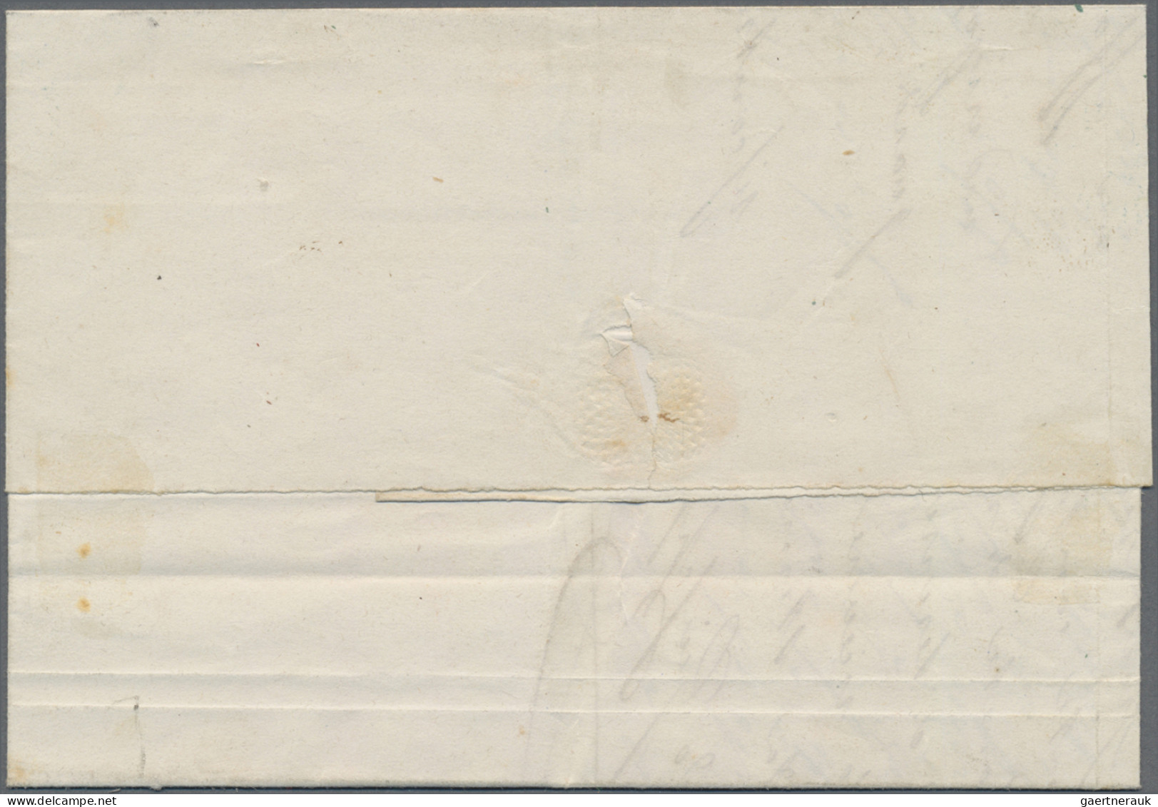 Italy - Post Marks: 1858, Blue Double Circle "STRAD. FERR. LUCCHESI UFF. CENTR. - Marcophilie