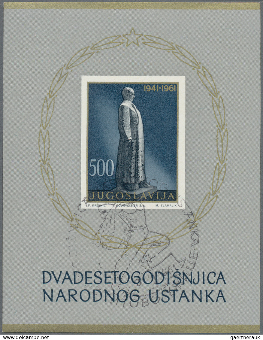 Yugoslavia: 1951, 1961, Briefmarkenausstellung ZEFIZ, 2 Postfrische Blocks, Dazu - Gebraucht
