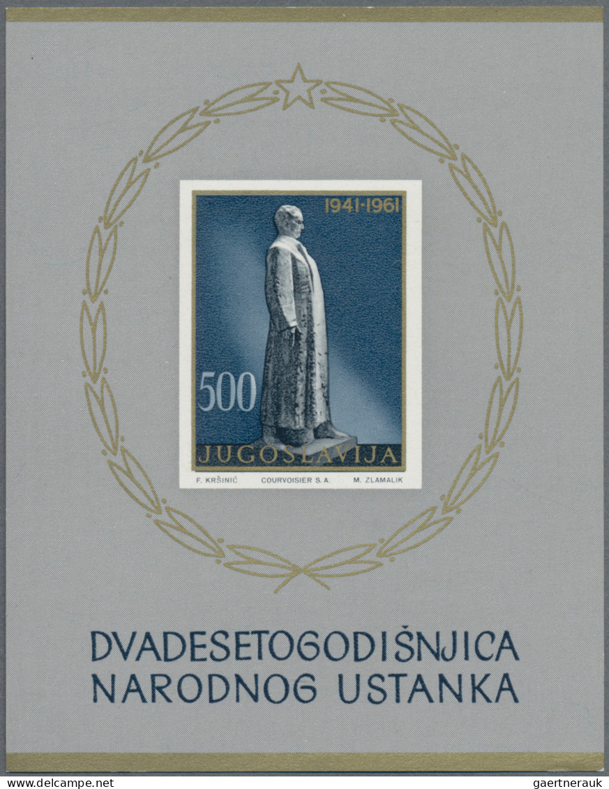 Yugoslavia: 1951, 1961, Briefmarkenausstellung ZEFIZ, 2 Postfrische Blocks, Dazu - Gebraucht