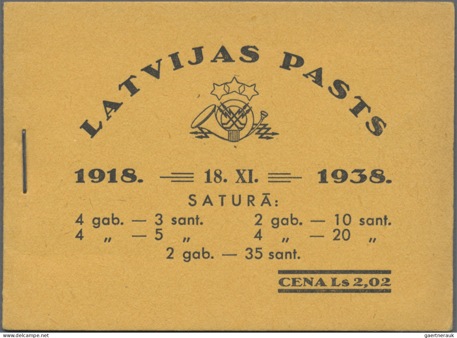 Latvia: 1938 Booklet Containing Three Different Blocks Of Four And Two Pairs Of - Letonia