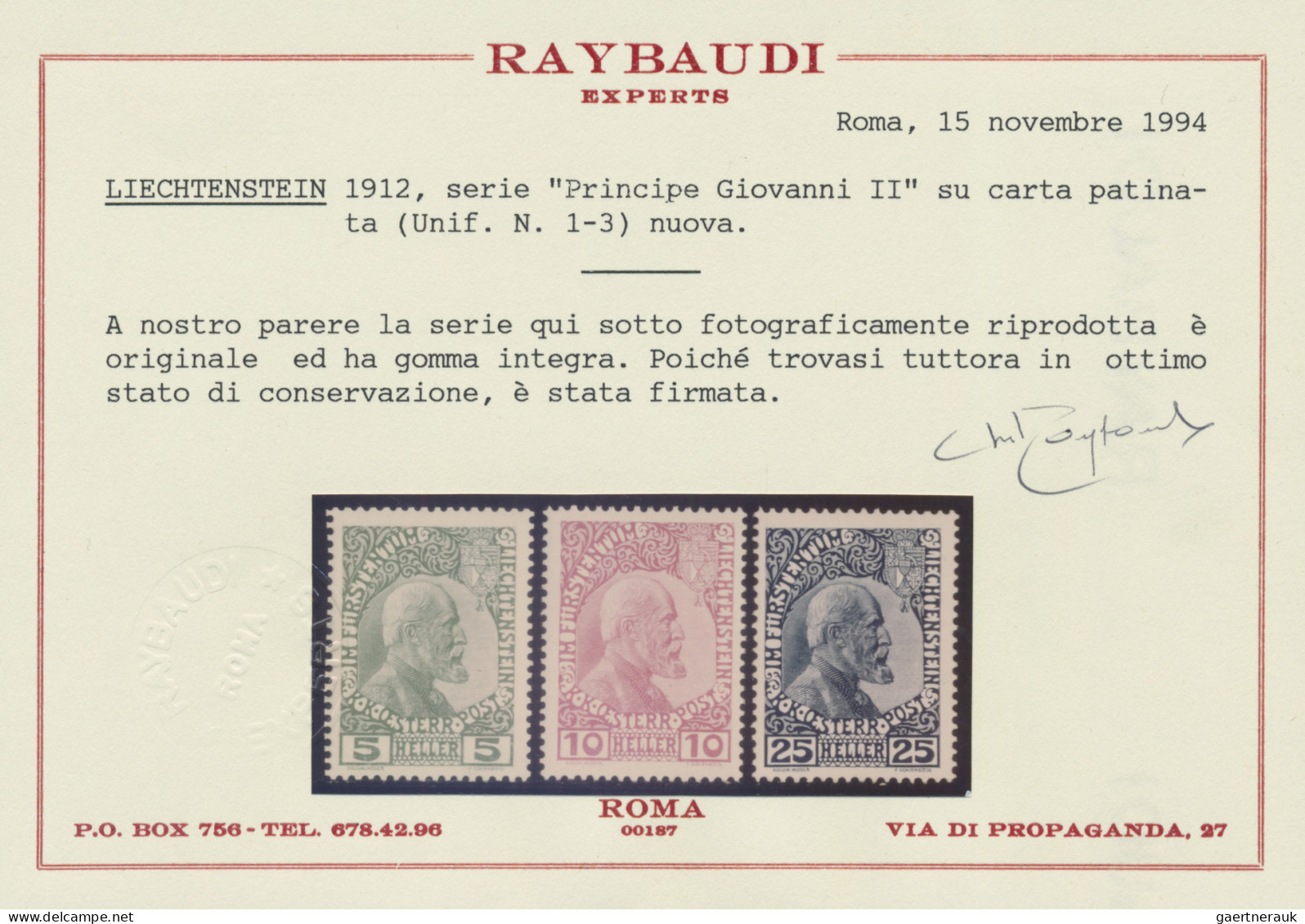 Liechtenstein: 1915, 5-25 H. Fürst Johann II, Gestrichenes Papier, Komplet Postf - Unused Stamps