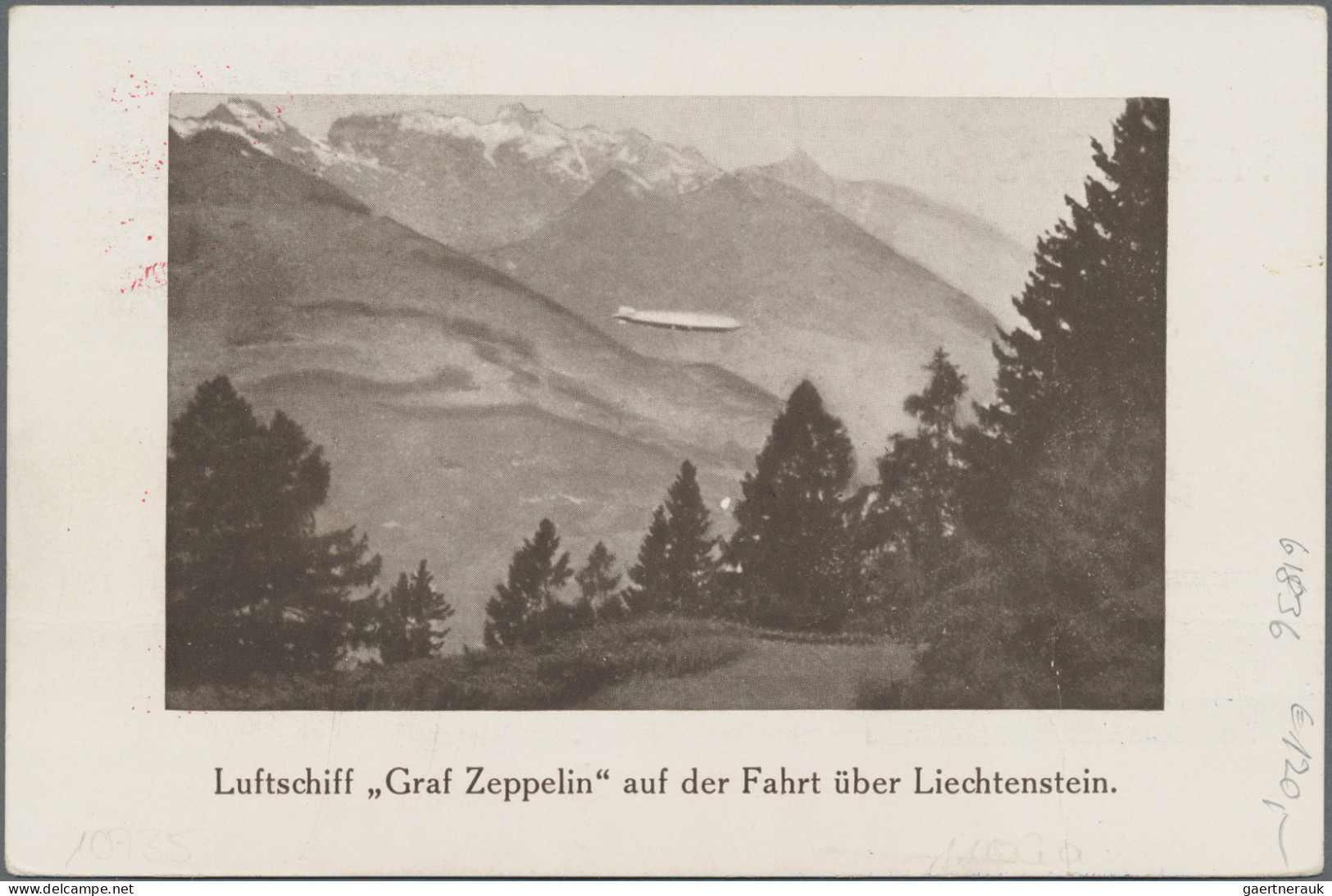 Liechtenstein: 1931, 1 U. 2 Fr. Zeppelin Auf Karte (etw. Bügig) Bzw. Brief Mit E - Covers & Documents